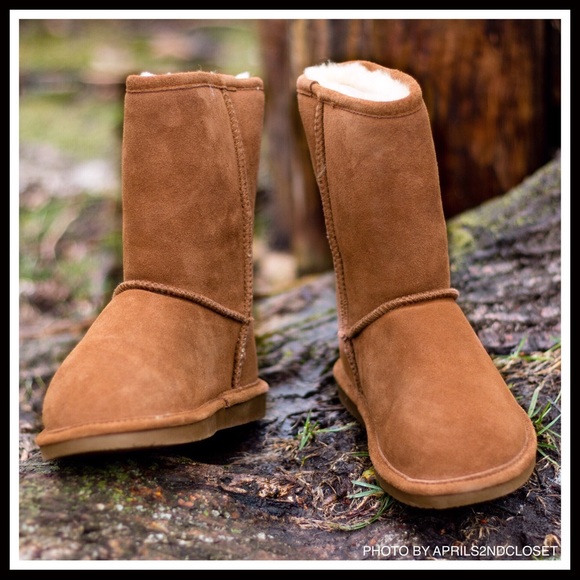 SUEDE SHEARLING LINED BOOTS TAN ANKLE  BOOTIES - Picture 10 of 15